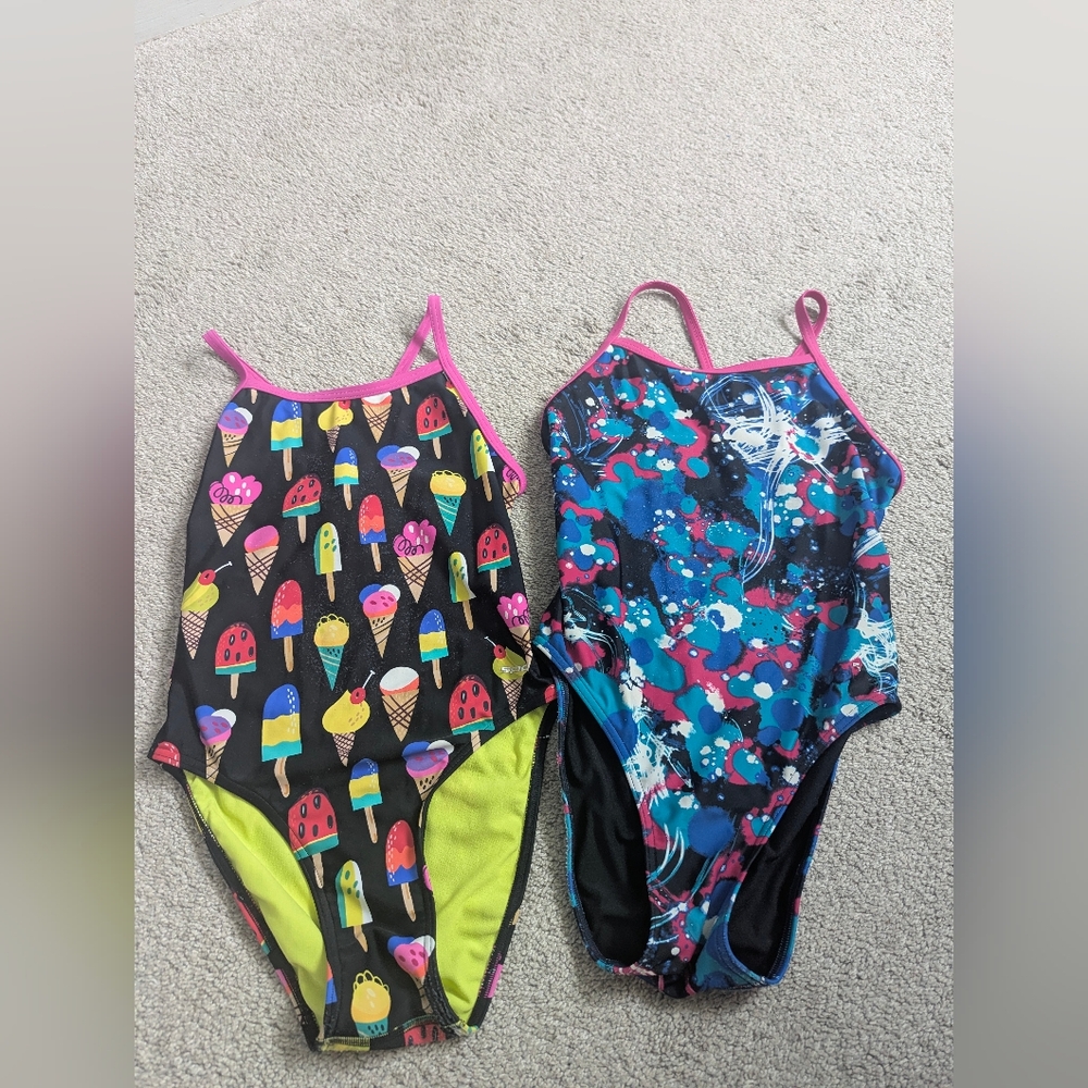 Sporti Women's Competition One Piece Thin Straps Swimsuits Lot Of 2‎ Size 34